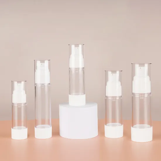 15ml 30ml 50ml Reusable Clear Pump Sprayer Circle Bottle Empty Round Plastic Acrylic Perfume Airless Lotion Vacuum Bottle for Cosmetic 