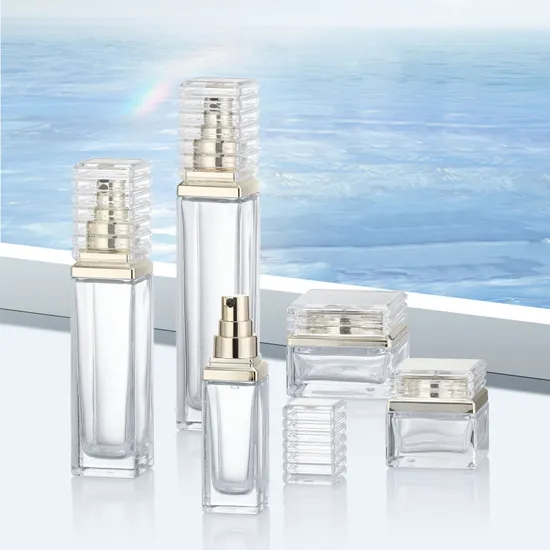 Factory Supply Cosmetic Set with Lotion Bottle Cream Jar with Full Caps 