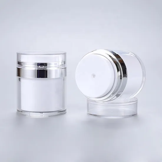 Custom Round Shaped Pressing Bottle 15ml 30ml 50ml Airless Pump Cream Jar 