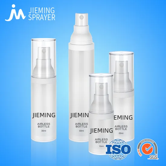 Cosmetic Package Round Plastic Lotion Cream Empty Airless Bottle with Pump Head Black Color Vacuum Bottle 