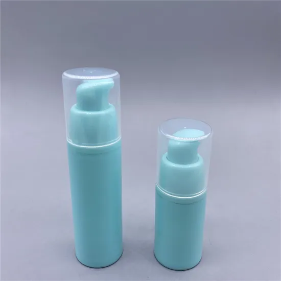 30ml Manufacture Plastic Blue Serum Biodegradable Lotion Custom Cosmetic Packaging Airless Pump Bottle with Pump and Cap 