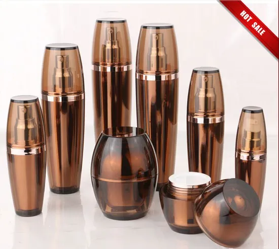 Hot Sale Amber Acrylic Lotion Bottles with Jars (EF