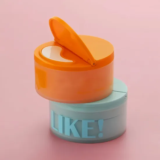 50g 100g Empty Shape Face Cream Jar with Replaceable Liner and Cosmetic Spoon on The Cap 